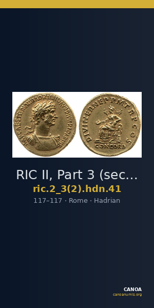 RIC II, Part 3 (second edition) Hadrian 41 — CANOA