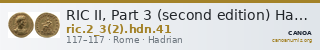 RIC II, Part 3 (second edition) Hadrian 41 — CANOA