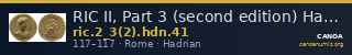 RIC II, Part 3 (second edition) Hadrian 41 — CANOA
