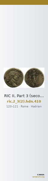 RIC II, Part 3 (second edition) Hadrian 410 — CANOA