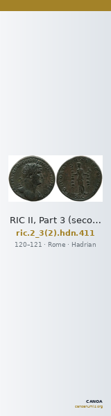 RIC II, Part 3 (second edition) Hadrian 411 — CANOA