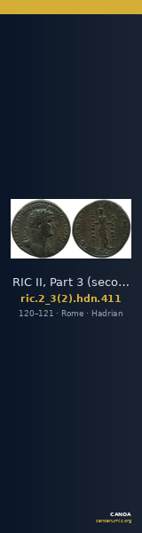 RIC II, Part 3 (second edition) Hadrian 411 — CANOA