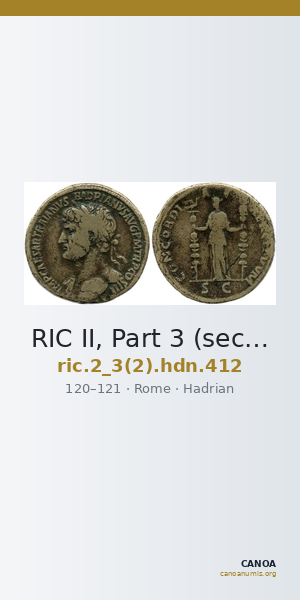 RIC II, Part 3 (second edition) Hadrian 412 — CANOA