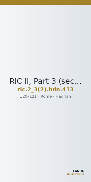 RIC II, Part 3 (second edition) Hadrian 413 — CANOA