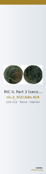 RIC II, Part 3 (second edition) Hadrian 414 — CANOA