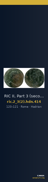RIC II, Part 3 (second edition) Hadrian 414 — CANOA