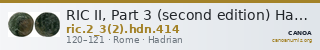 RIC II, Part 3 (second edition) Hadrian 414 — CANOA