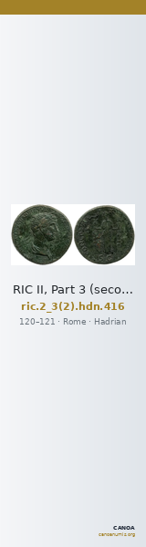RIC II, Part 3 (second edition) Hadrian 416 — CANOA