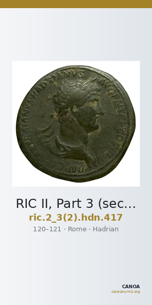 RIC II, Part 3 (second edition) Hadrian 417 — CANOA