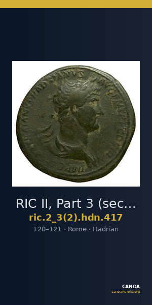 RIC II, Part 3 (second edition) Hadrian 417 — CANOA