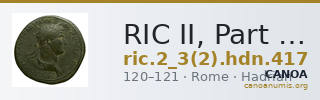 RIC II, Part 3 (second edition) Hadrian 417 — CANOA