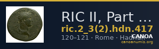 RIC II, Part 3 (second edition) Hadrian 417 — CANOA