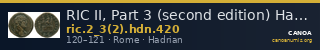 RIC II, Part 3 (second edition) Hadrian 420 — CANOA