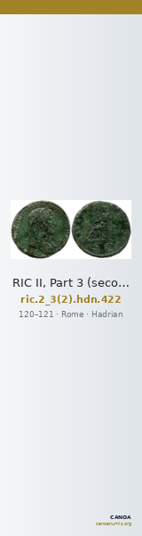 RIC II, Part 3 (second edition) Hadrian 422 — CANOA