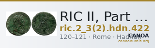 RIC II, Part 3 (second edition) Hadrian 422 — CANOA