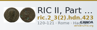 RIC II, Part 3 (second edition) Hadrian 423 — CANOA