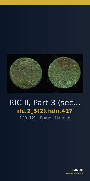 RIC II, Part 3 (second edition) Hadrian 427 — CANOA