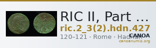 RIC II, Part 3 (second edition) Hadrian 427 — CANOA