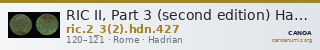 RIC II, Part 3 (second edition) Hadrian 427 — CANOA