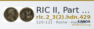 RIC II, Part 3 (second edition) Hadrian 429 — CANOA