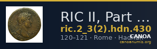 RIC II, Part 3 (second edition) Hadrian 430 — CANOA