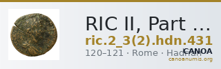 RIC II, Part 3 (second edition) Hadrian 431 — CANOA