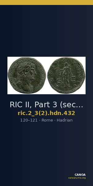 RIC II, Part 3 (second edition) Hadrian 432 — CANOA