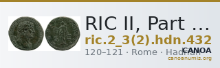 RIC II, Part 3 (second edition) Hadrian 432 — CANOA
