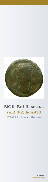 RIC II, Part 3 (second edition) Hadrian 433 — CANOA