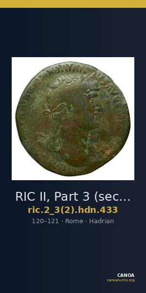 RIC II, Part 3 (second edition) Hadrian 433 — CANOA