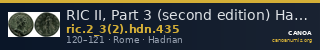 RIC II, Part 3 (second edition) Hadrian 435 — CANOA