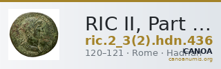RIC II, Part 3 (second edition) Hadrian 436 — CANOA