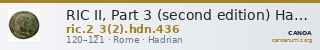 RIC II, Part 3 (second edition) Hadrian 436 — CANOA