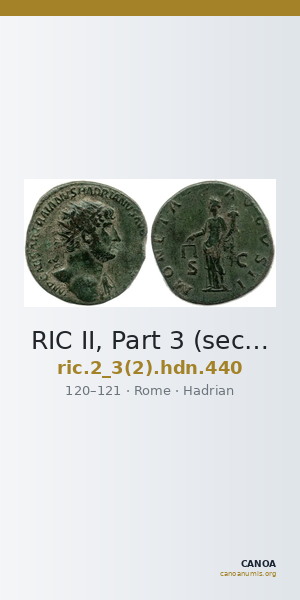 RIC II, Part 3 (second edition) Hadrian 440 — CANOA