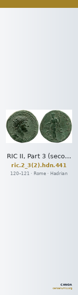 RIC II, Part 3 (second edition) Hadrian 441 — CANOA