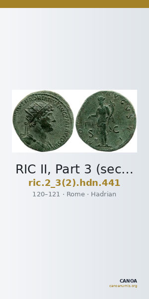 RIC II, Part 3 (second edition) Hadrian 441 — CANOA