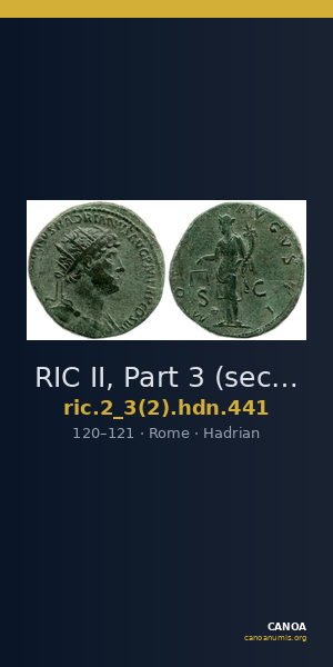 RIC II, Part 3 (second edition) Hadrian 441 — CANOA