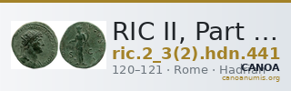 RIC II, Part 3 (second edition) Hadrian 441 — CANOA