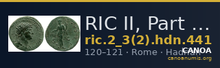 RIC II, Part 3 (second edition) Hadrian 441 — CANOA