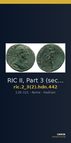 RIC II, Part 3 (second edition) Hadrian 442 — CANOA