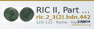 RIC II, Part 3 (second edition) Hadrian 442 — CANOA