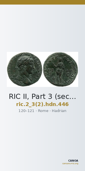 RIC II, Part 3 (second edition) Hadrian 446 — CANOA