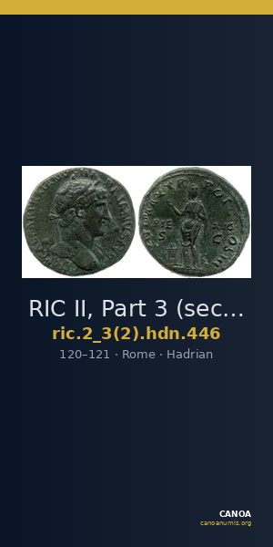 RIC II, Part 3 (second edition) Hadrian 446 — CANOA