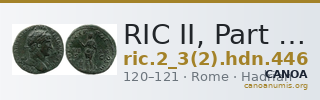 RIC II, Part 3 (second edition) Hadrian 446 — CANOA