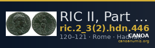 RIC II, Part 3 (second edition) Hadrian 446 — CANOA