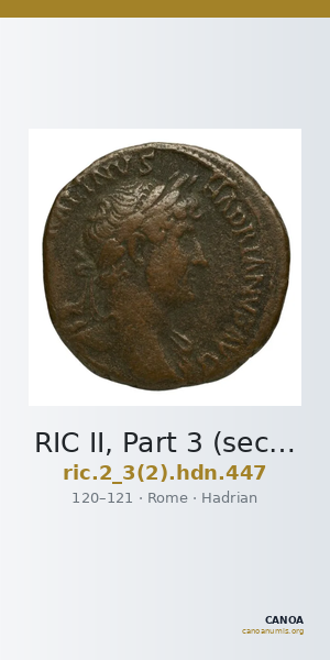 RIC II, Part 3 (second edition) Hadrian 447 — CANOA