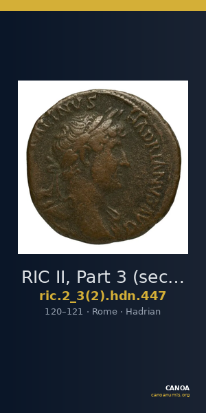 RIC II, Part 3 (second edition) Hadrian 447 — CANOA