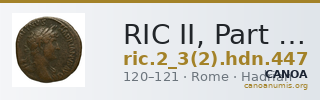RIC II, Part 3 (second edition) Hadrian 447 — CANOA