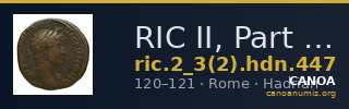 RIC II, Part 3 (second edition) Hadrian 447 — CANOA