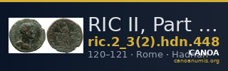 RIC II, Part 3 (second edition) Hadrian 448 — CANOA